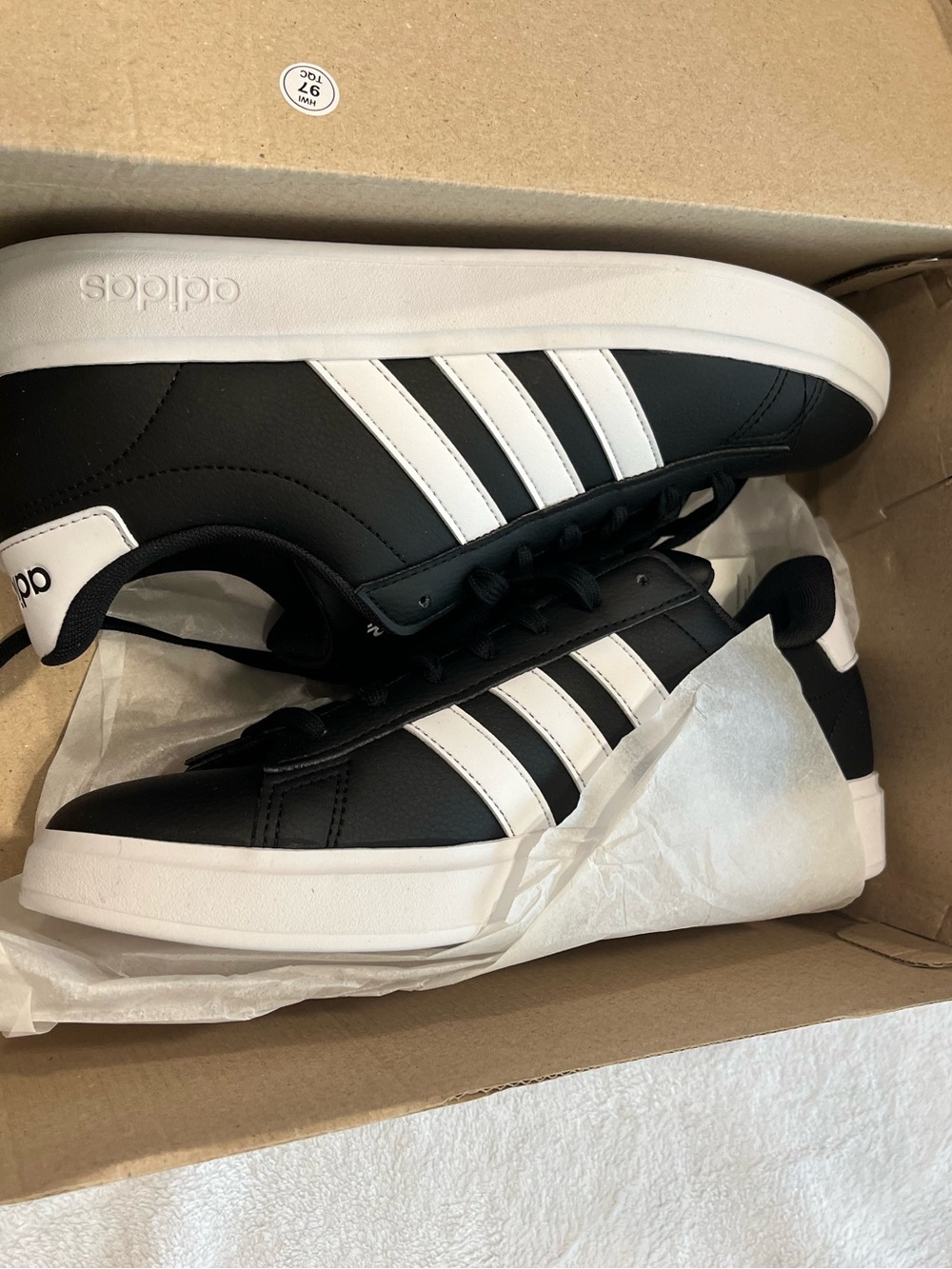 adidas Black and White Low-Top Casual Sneakers